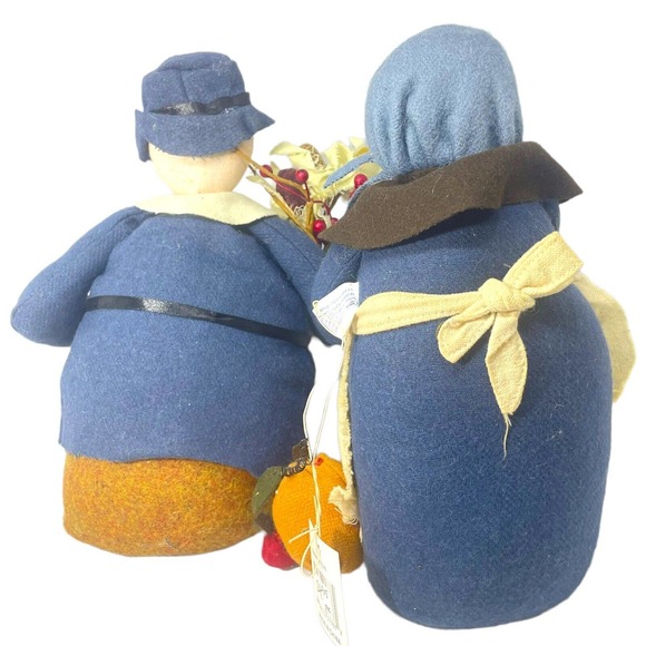 Fall Decor Farmhouse Stuffed Standing Colonial Women Thanksgiving People Turkey - Picture 6 of 11